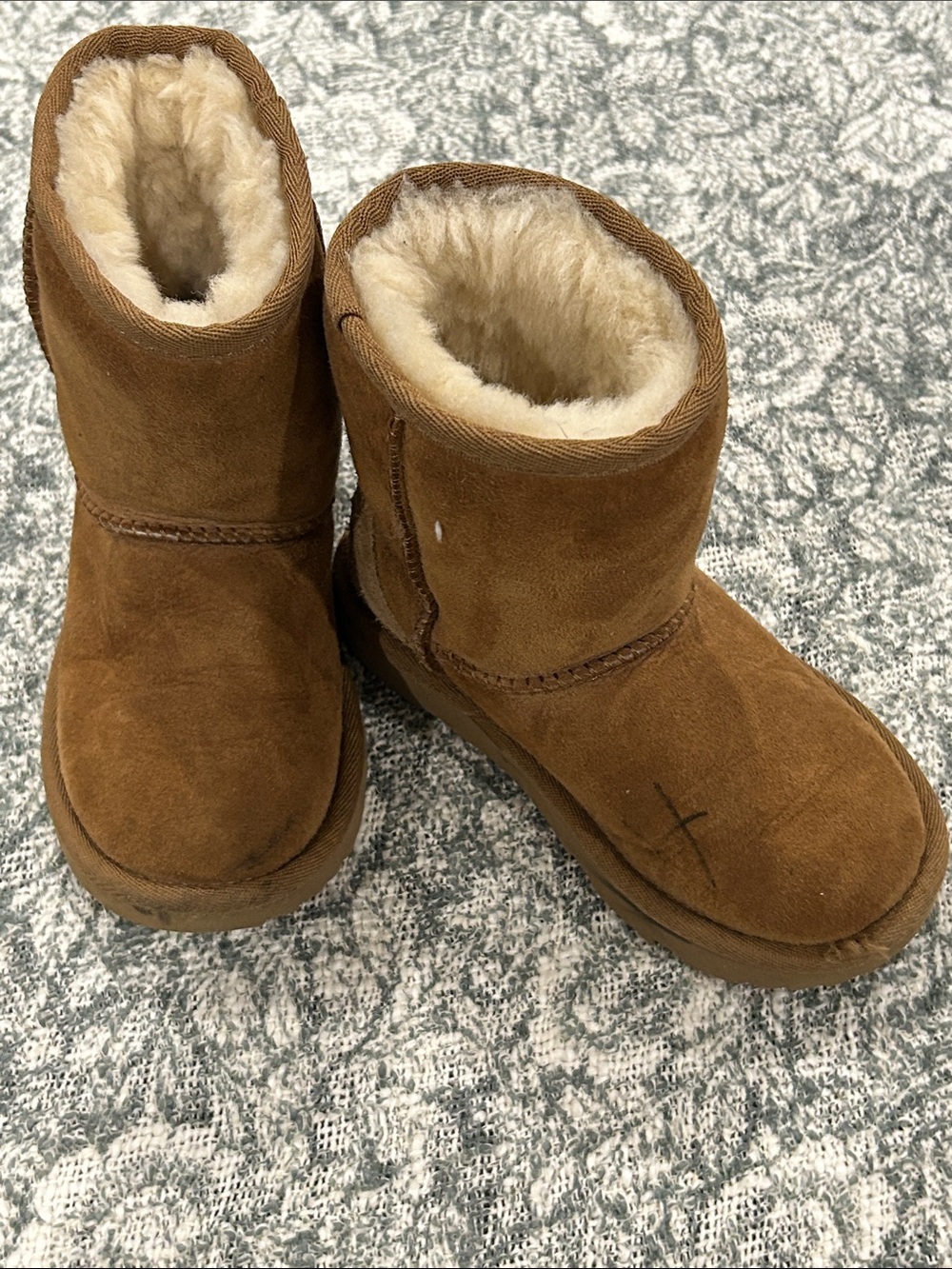 UGG Kids Chestnut Suede Shearling Boots